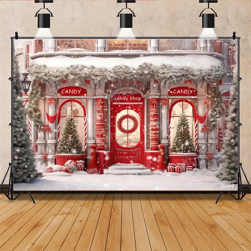 Christmas Red Background Decoration Props Christmas Tree Stove Photography Studio Portrait Photo Photo Banner Poster Supplies