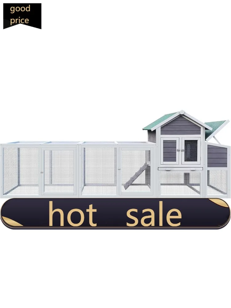 

Special price122" Large Chicken Coop with Nest Box and Removable Tray, Hen House for 2-6 Chickens, Outdoor Weatherproof Small A