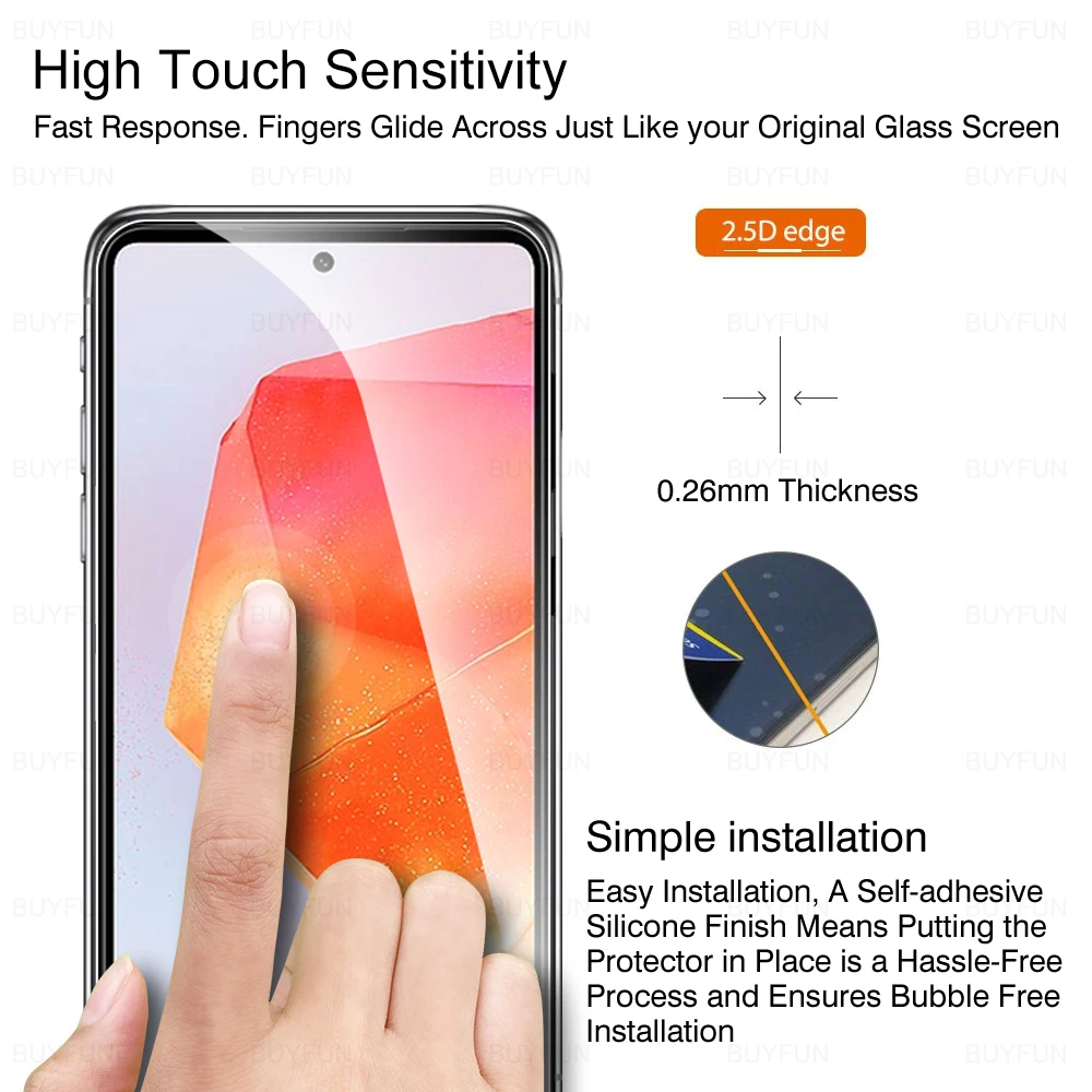 2in 1 protetor de tela para samsung galaxy c55 6,7 polegadas 5g, anti-risco, vidro temperado, c55, 55c