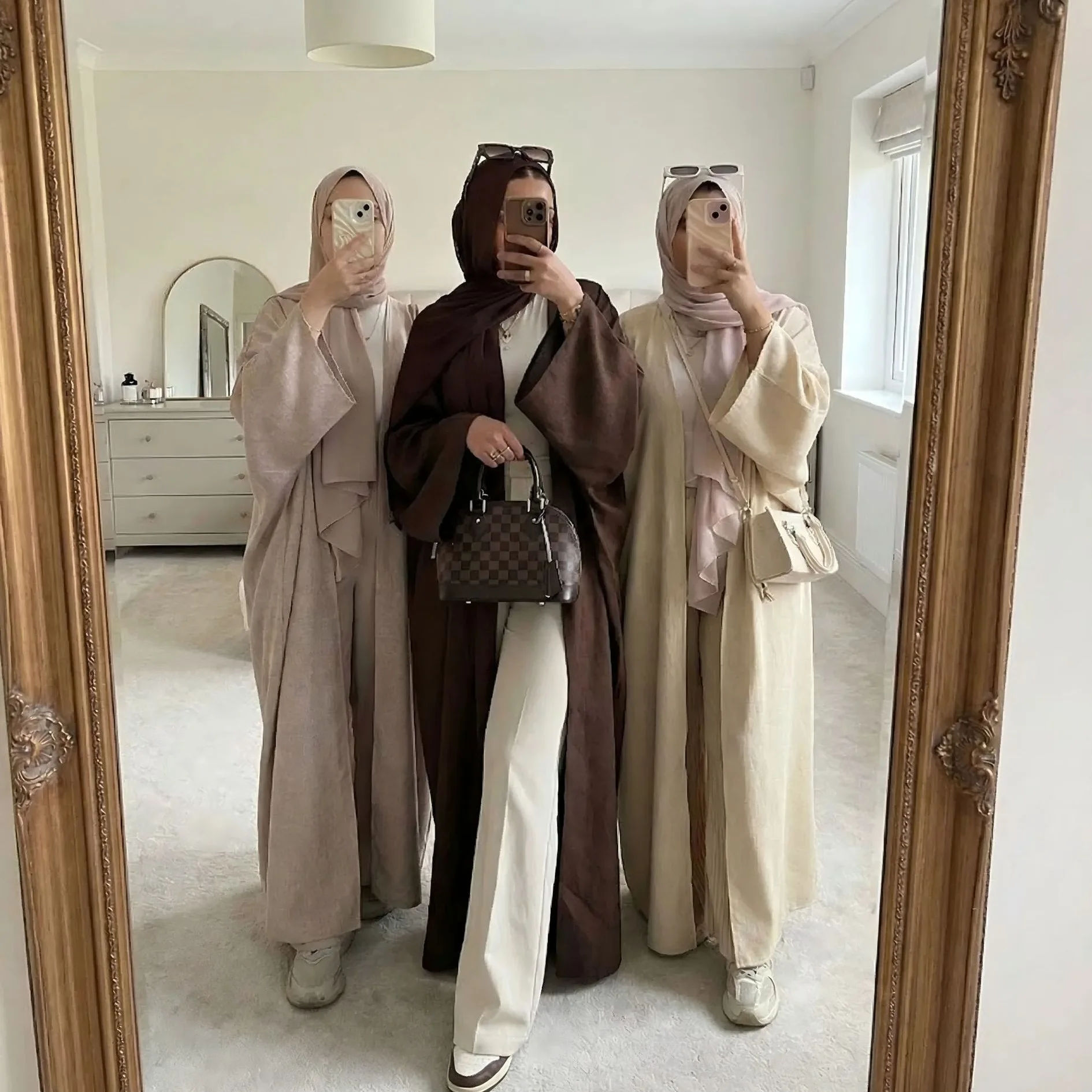 Neue Ramadan Dubai Abaya Muslimische Frauen Kleid Modest Kebaya Kaftan Marocain Frauen Robe Islam Jalabiya Türkei Kaftan Kimono Strickjacke