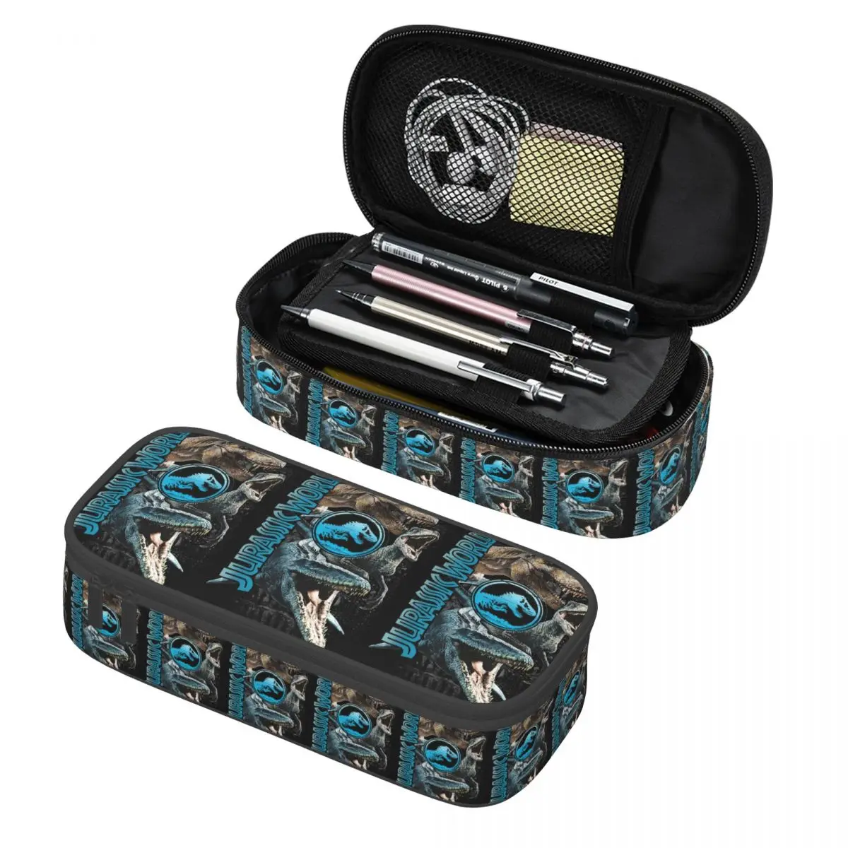 Jurassics Park Jurassic World - Estuche para lápices con diseño de dinosaurios, estuche para lápices, papelería, caja de almacenamiento grande, bolsa para lápices para niños