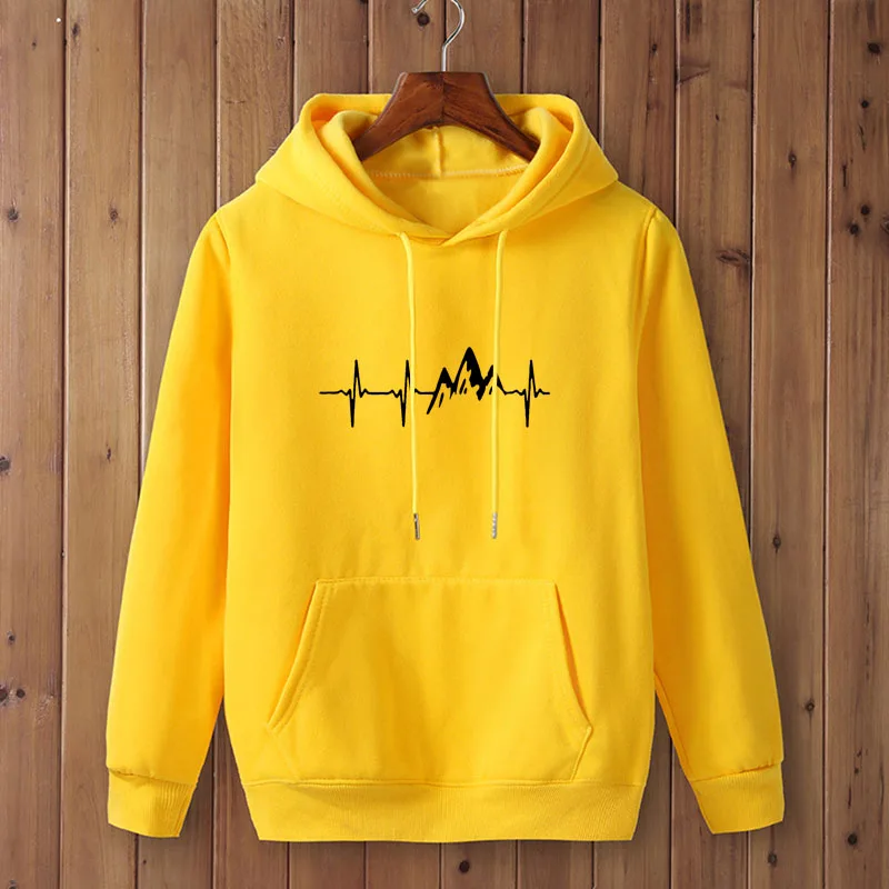 

Fashion Mountain heartbeat Sweatshirt Clothes Sweatshirt hoodies Men Autumn Winter Hip Hop HoodedFashion Mountain heartbeat Swea