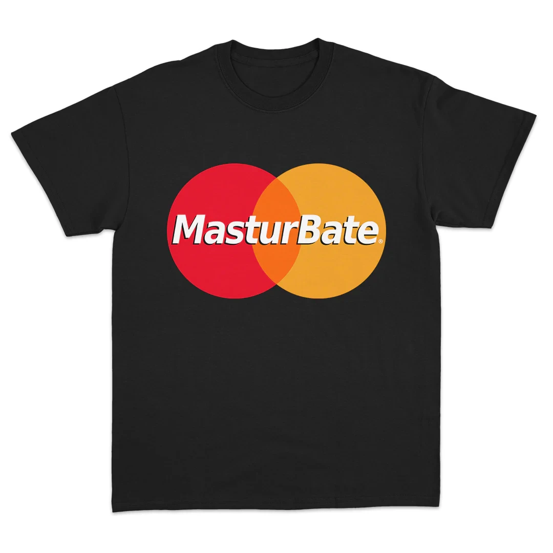 2026 New Men's Raunchy Dark Humor Graphic T-Shirt Edgy Logo Spoof Short Sleeve Black Tee