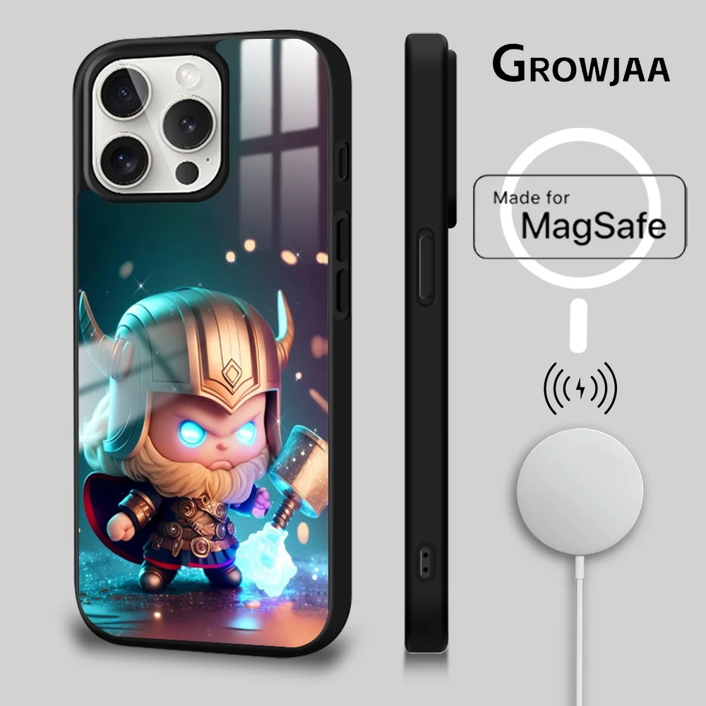 Thor Thanos Cute Phone Case For iPhone 16 15 14 13 12 11 Pro Max Plus Mini Magsafe Mirror Wireless Magnetic Funda