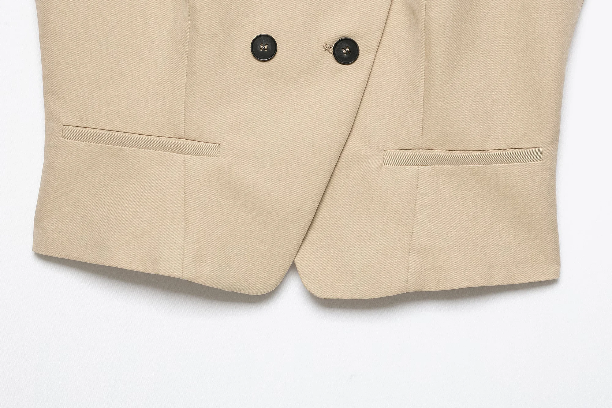 KONDALA Damen Pendler-Schicker Kurzarm-Blazer, Zweireihig, Slim Fit, Eleganter Blazer, Sommer 2026, Trendiges High-Street Casual Top – Detail 6