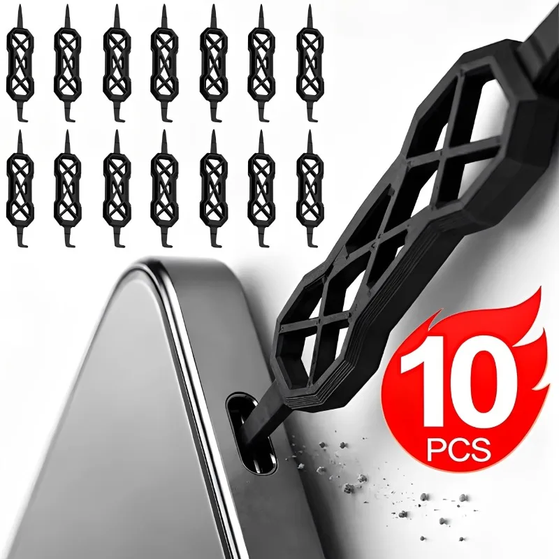 10/5/1Pcs Portable Charging Port Cleaner 3D Printed Precision Tip Connector Cleaning Tool Plastic Compact Phone Port Cleaner