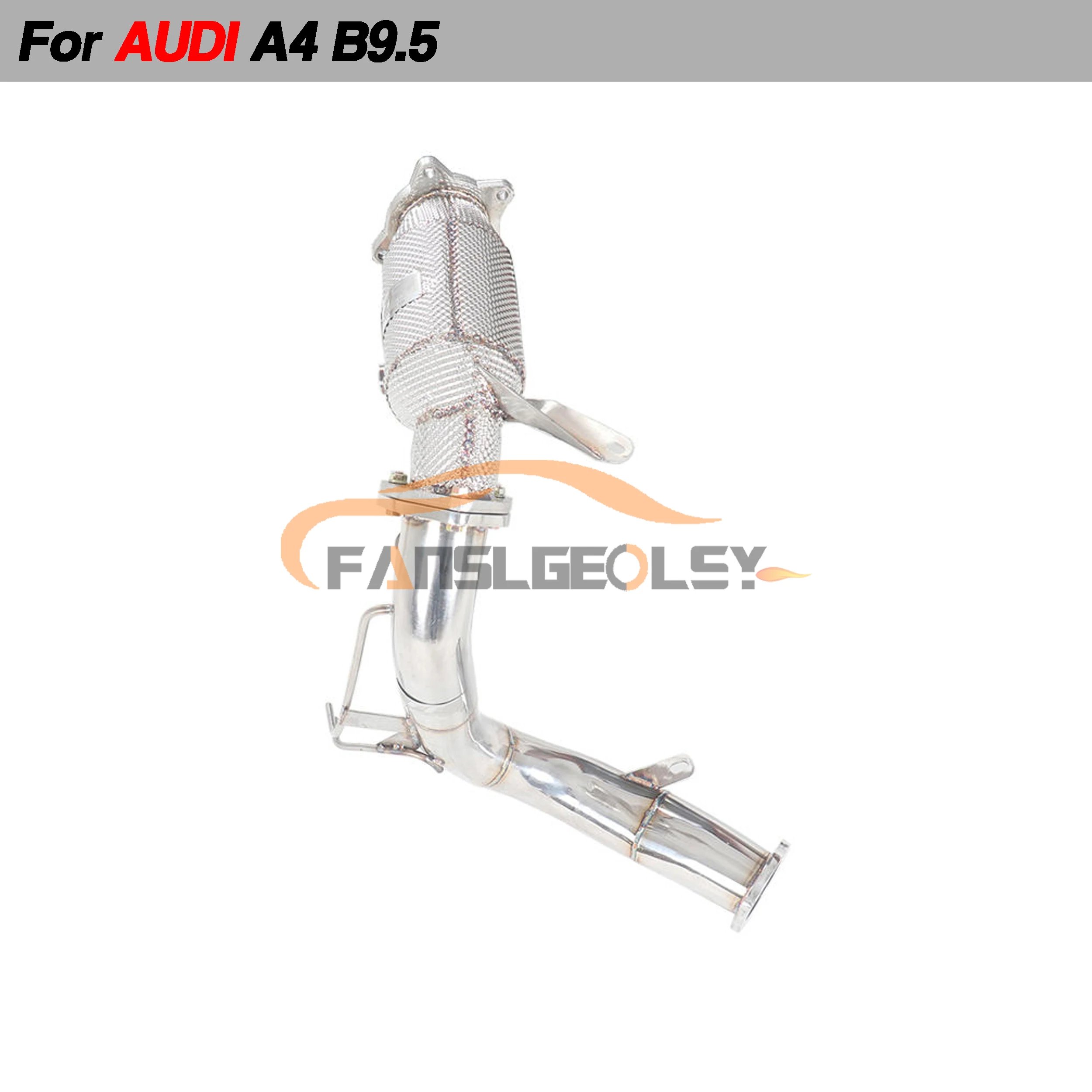 For Audi A4 B9.5 Steel Downpipe Performance Exhaust System With Heat shield and catalytic converter Headers