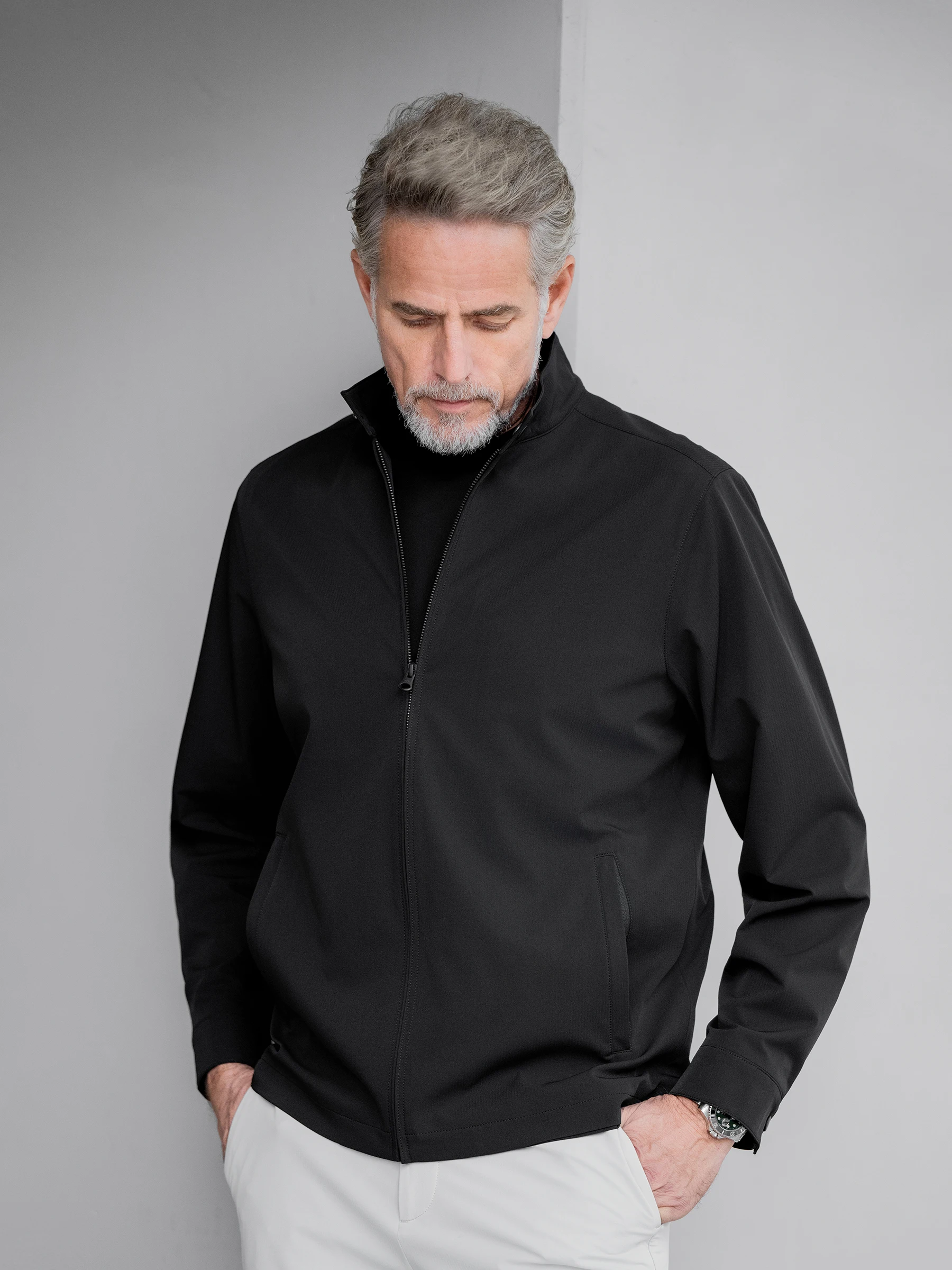 Giacca da uomo nuova primavera e autunno, giacca da pendolare con colletto rialzato alla moda per affari e tempo libero