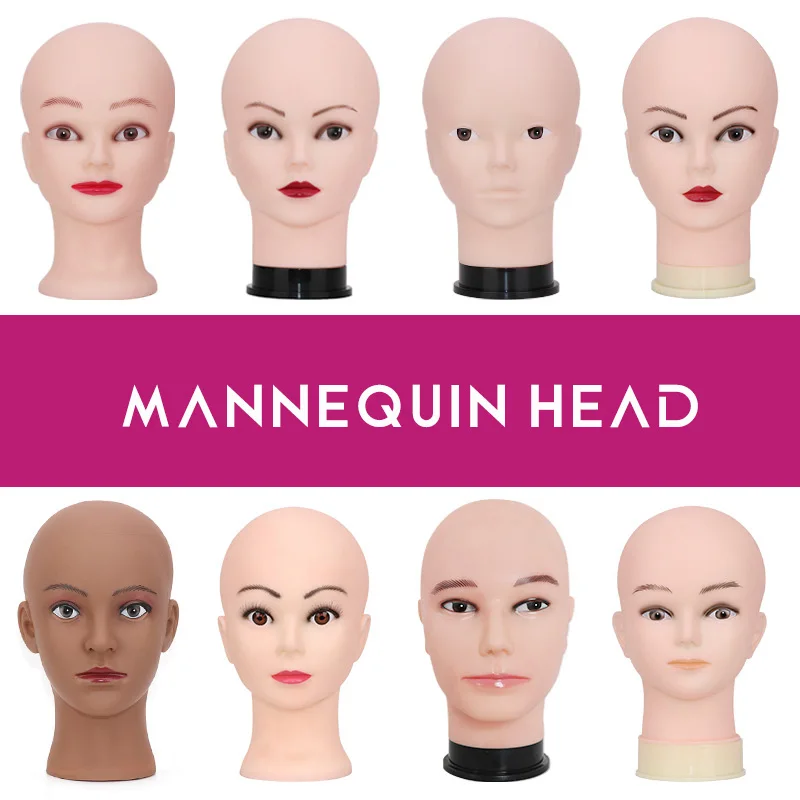 Manikin Model For Making Wigs Styling Practice Hairdressing Bald Mannequin Head Hat Headwear Display Stand