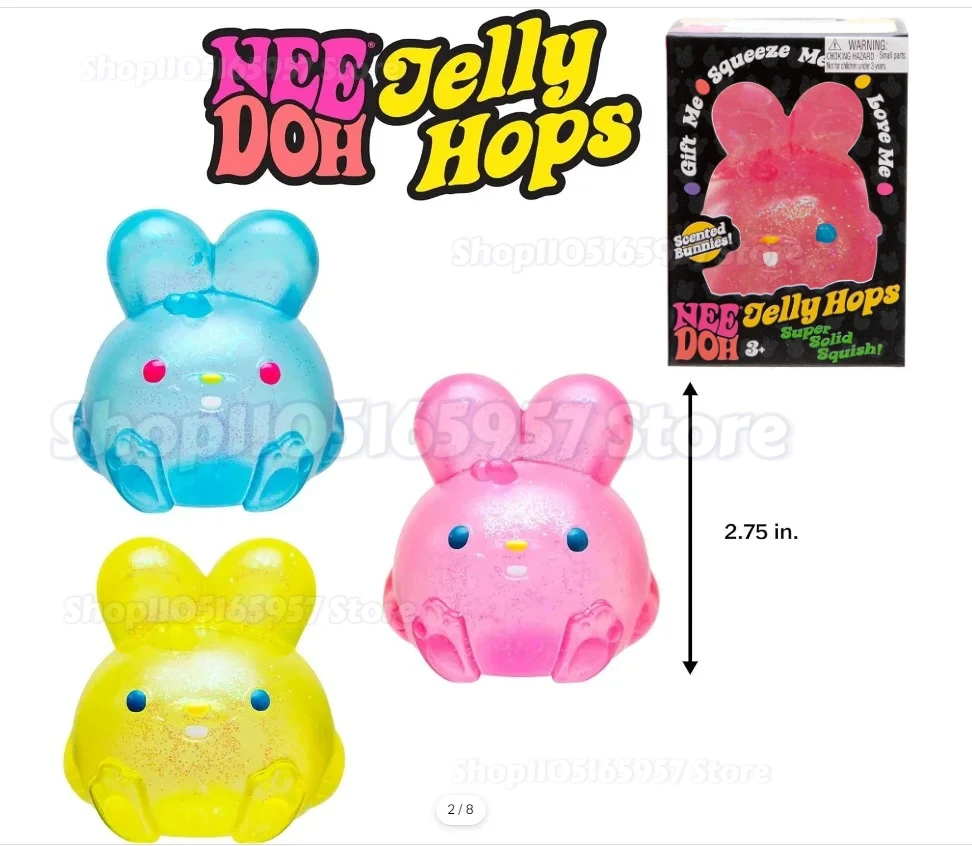 

2026 Hot Cute Easter Bunny Squishy Toy Jelly Rabbit Stress Relief Squeeze Toy Soft Decompression Fidget Toy Easter Party Gift