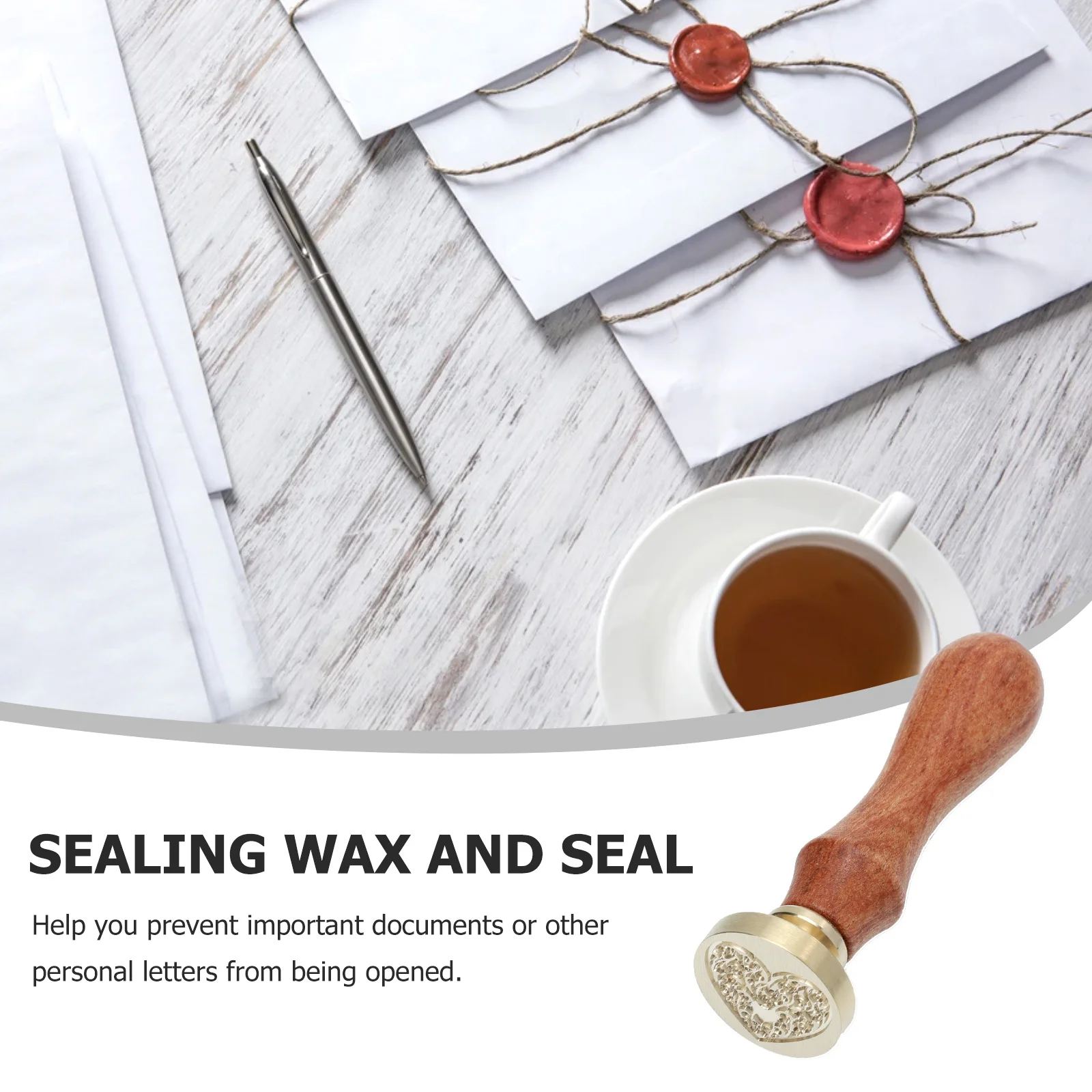 

Lacquer Seal Wood Metal Durable DIY Scrapbook Wax Seal Invitation Envelope Stationery Decor