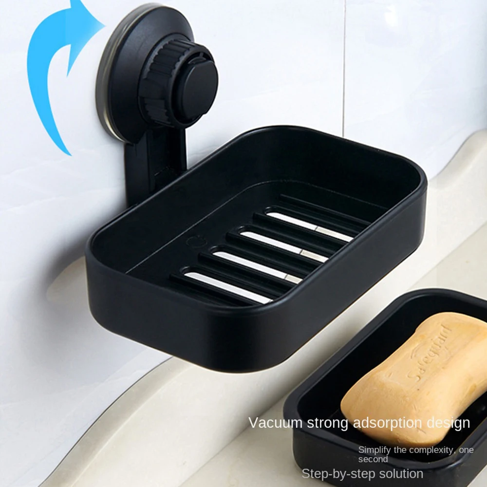 Suction Wall Soap Holder Polychromatic Convenient Load-bearing Good Drainage Solid Suction Cup Soap Box Suction Wall Soap Box