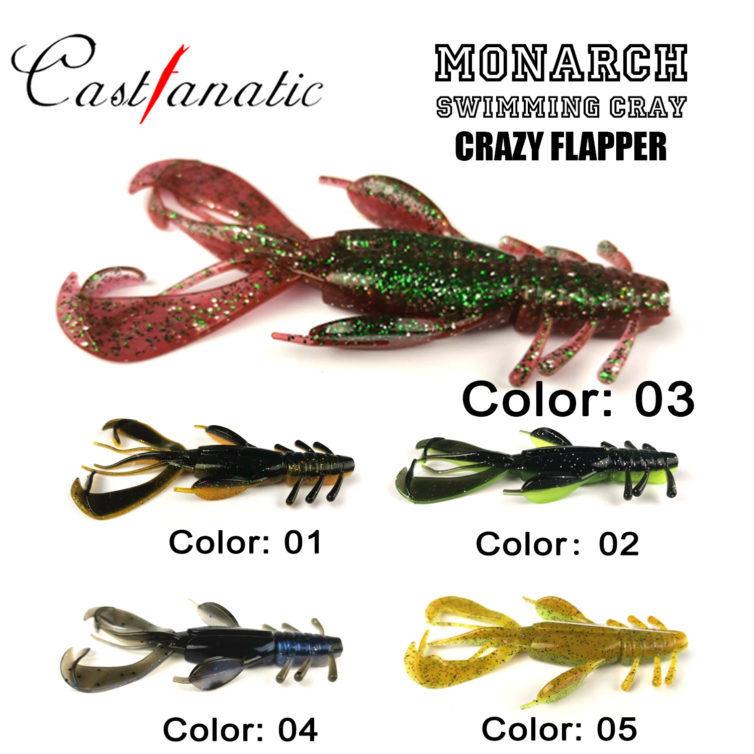 8.5g Castfanatic Monarch Cray Crawfish Floating Soft Shrimp Bait Silicone Worm Lure Crab Wobbler Bass accessori per la pesca alla carpa pesca