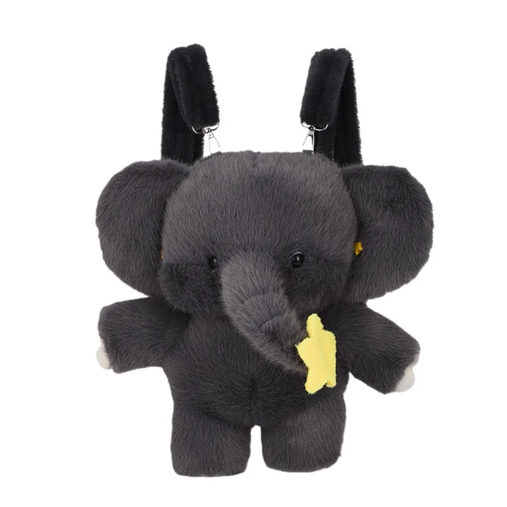 New Adjustable Elephant Backpack Cute Style Soft Animal Schoolbag Animal Shape Cute Bookbag Autumn Winter