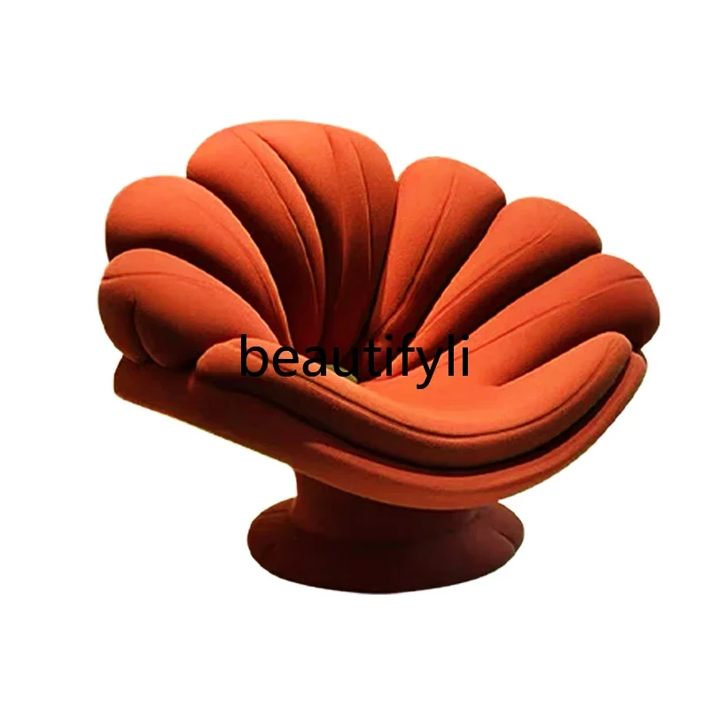 

Red design chair creative flower leisure sofa chair light luxury art living room balcony lazy chair