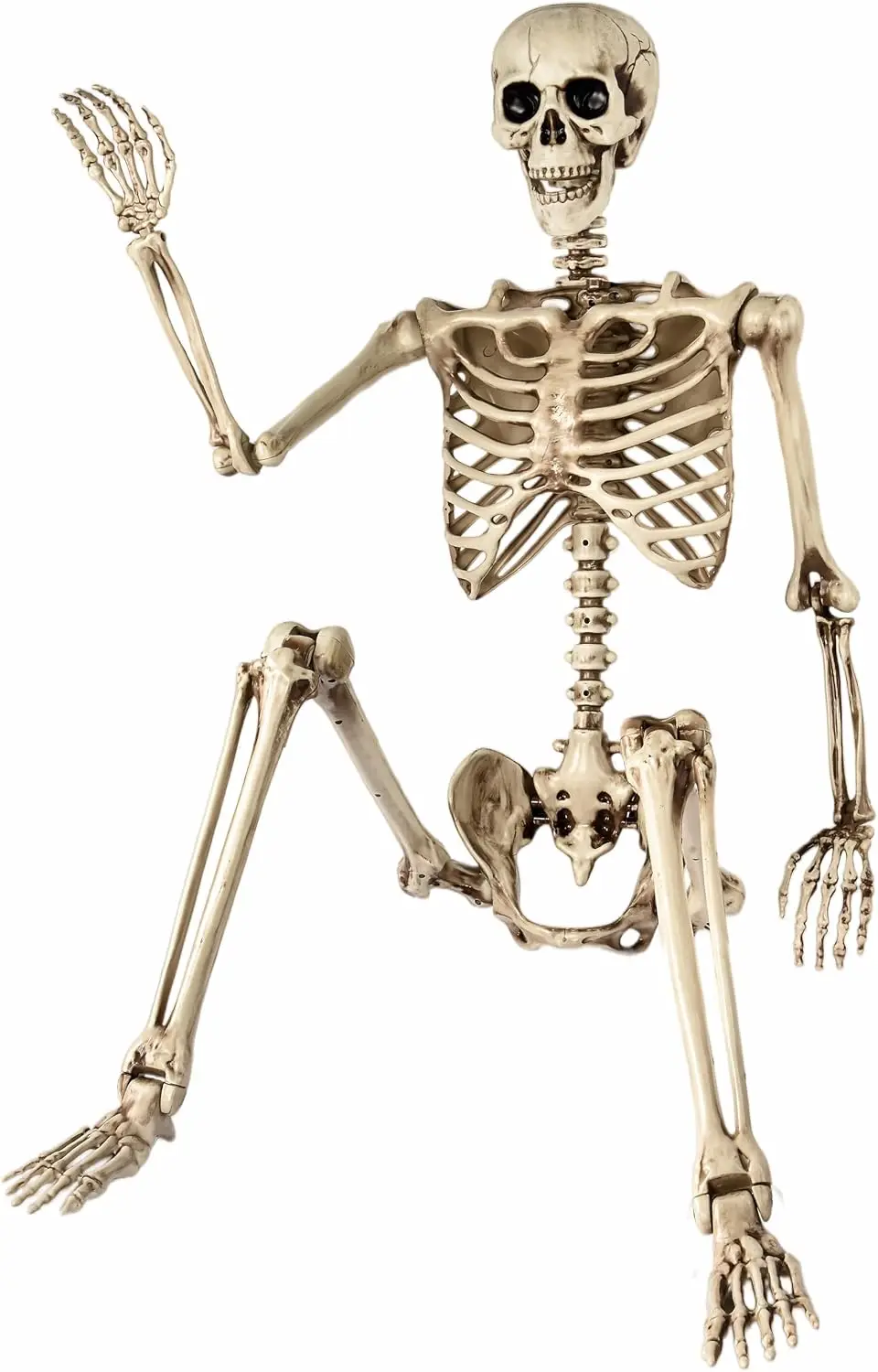 Halloween Skeleton 5.4Ft Life Size, Giant Full Body Posable with Movable Joints, Outdoor Graveyard Haunted House Party Decor