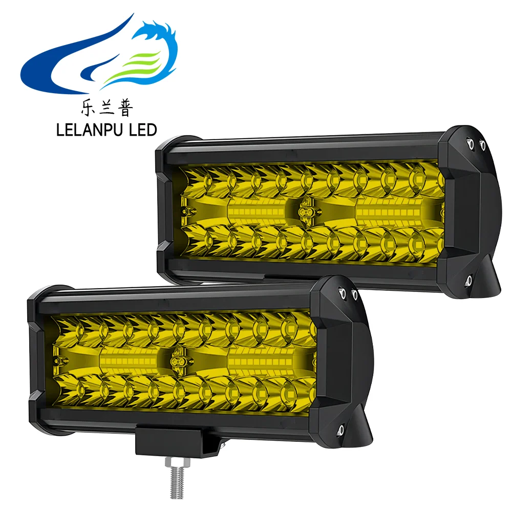 

Yellow Led Work Light Bar Car Modified Lights LED Flood Lamp For Car Motorcycle SUV 4WD ATV Boat Bus Off Road LED Headlights
