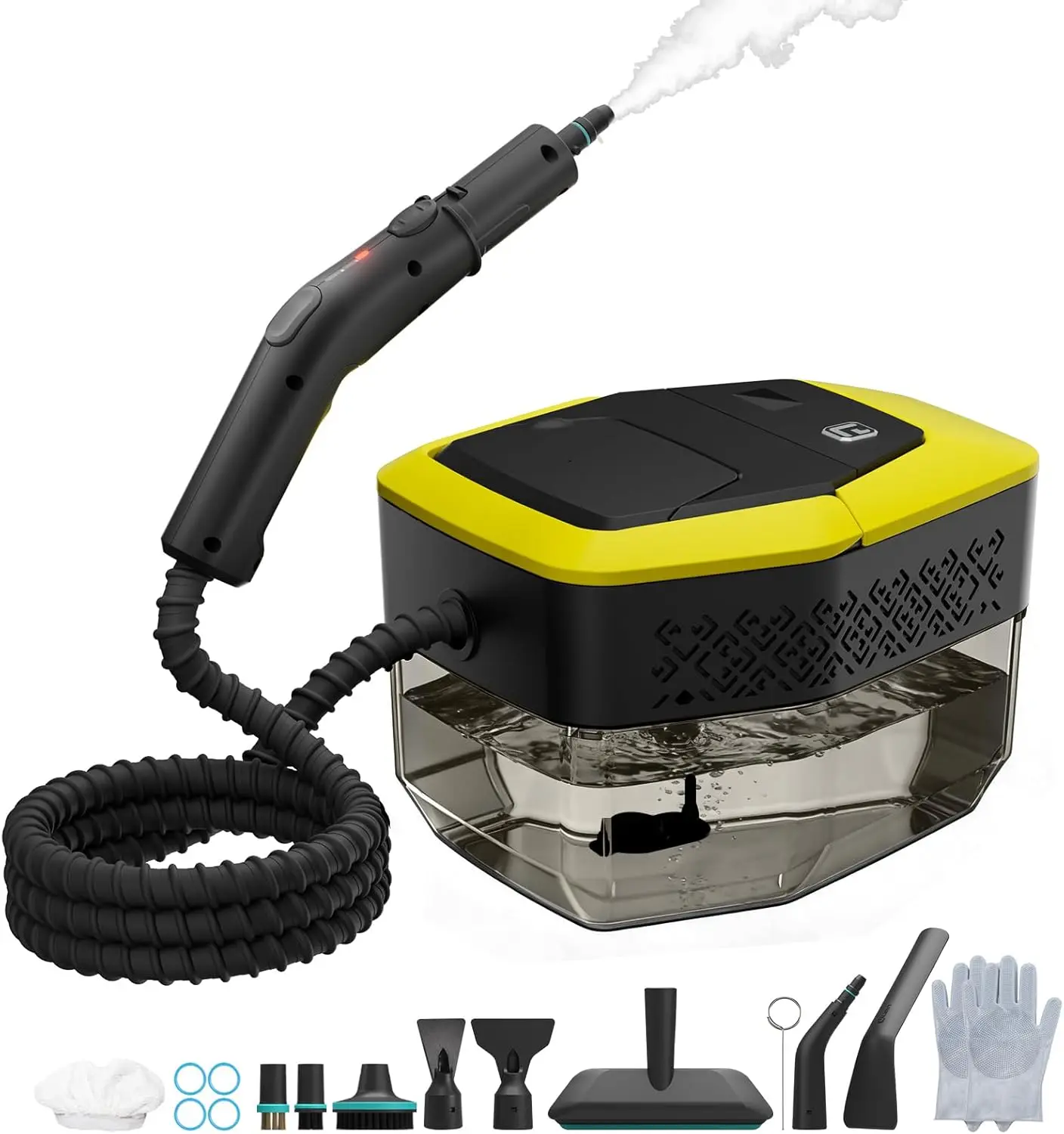 

Portable Steam Cleaner 1500W, 4 Bar Pressure, 15s Heat-Up, 1.8L Tank, 6 Levels & 12 Accessories