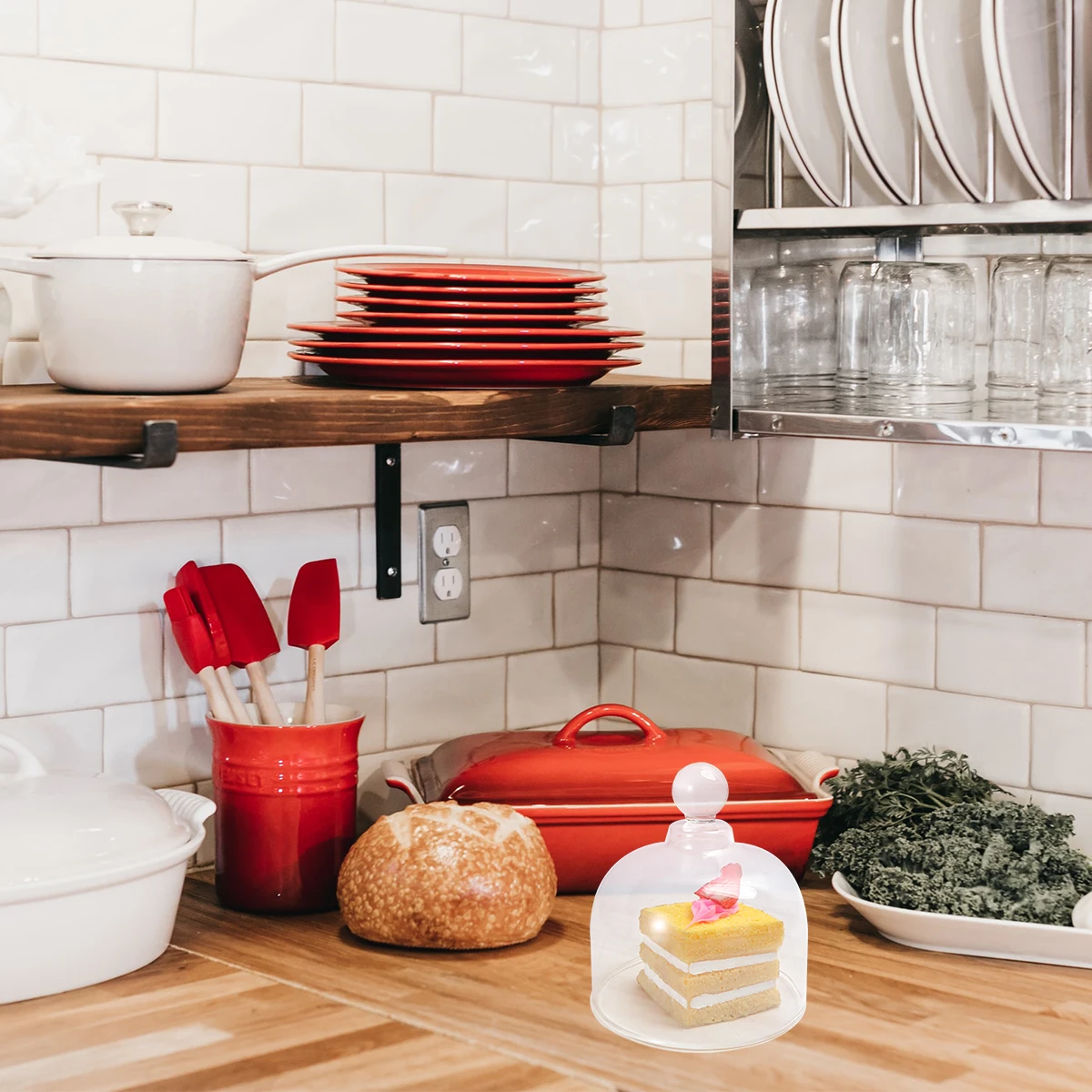 

Glass Dome Cake Cover Pastry Display Case Covers for Taller Cakes Dessert Clear