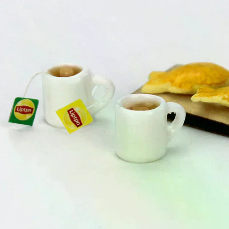 1 Stück 1:12 Mini-Teetasse aus Kunstharz für Puppenhäuser, Miniatur-Puppenhauszubehör, Spielzeugtassen