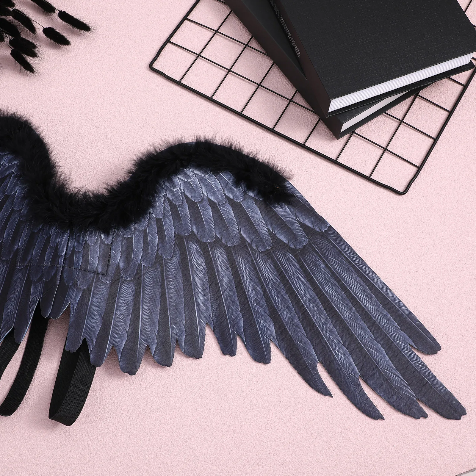 

1pc Angel Wing Prop Large Fairy Wings For Kids Girls Halloween Christmas Cosplay Party Performance Backside Wing Decor