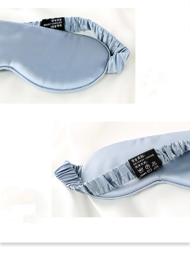 19 Momme Pure Mulberry Zijden Slaapmasker, Minimalistisch Dubbelzijdig Zijden Oogmasker, Lichtblokkerende Oogkap