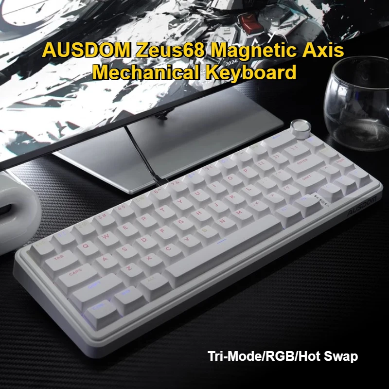 

AUSDOM Zeus68 Magnetic Axis Keyboard Gamer Esports RGB Hot Swap Wireless Bluetooth Mechanical Keyboard Desktop Computer Teclado