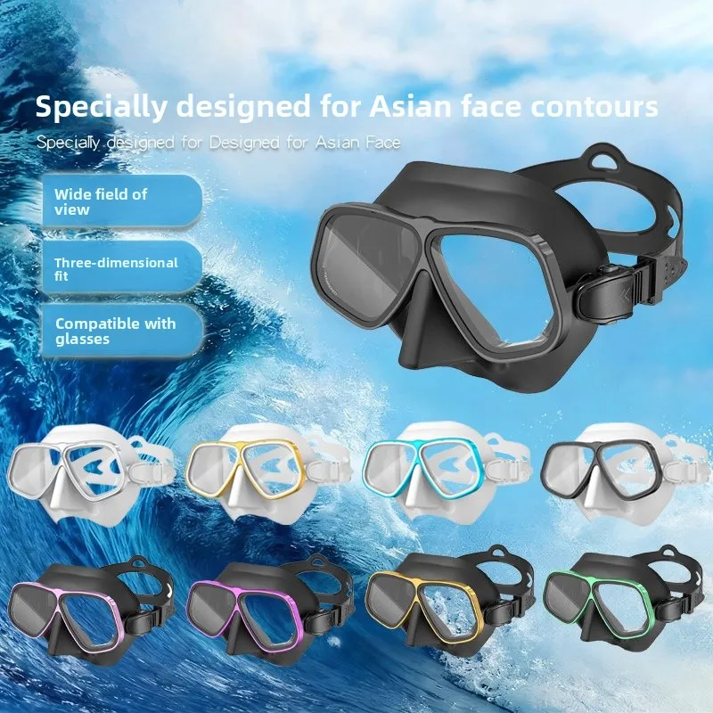 

Apollo Aluminum Alloy Frame Diving Mask Full Frame for Free Diving Nearsighted Lens Snorkeling Mask Large Frame Underwater View