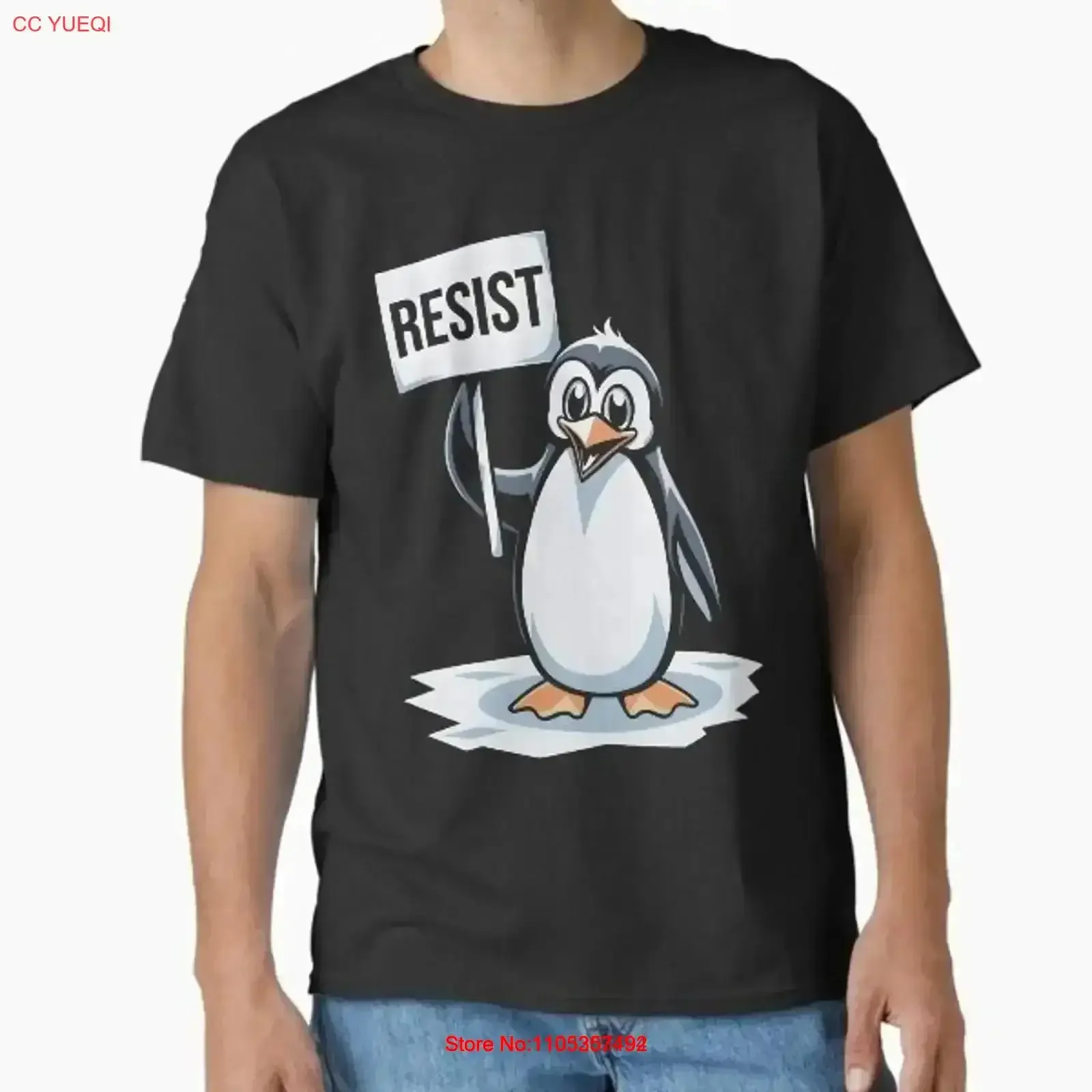 Penguins Protest Against Tariffs Funny Pengui T Shirt Made in US AUS Size S 2XL vintage Washed fashion graphic Soft vintage