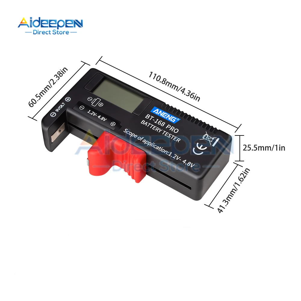 BT-168 PRO AA/AAA/C/D/9V/1.5V baterie uniwersalna komórka przycisku bateria kodowany kolorami miernik wskazuje próbnik napięcia BT168 Powe