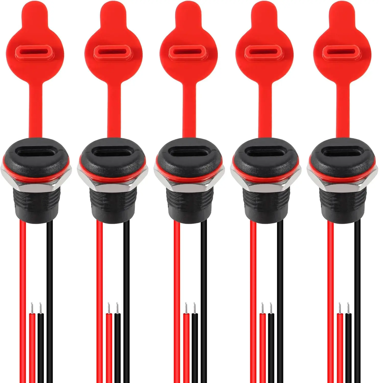 10/20 قطعة 2Pin شحن المقبس أنثى جبل موصل محول USB نوع-C ميناء شحن واجهة المقبس مع غطاء غطاء #5