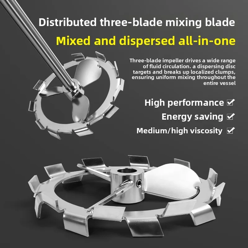 High Shear Mixing Blade, Large Stainless Steel 3-Blade Impeller with Integral Hub for Industrial Mixer