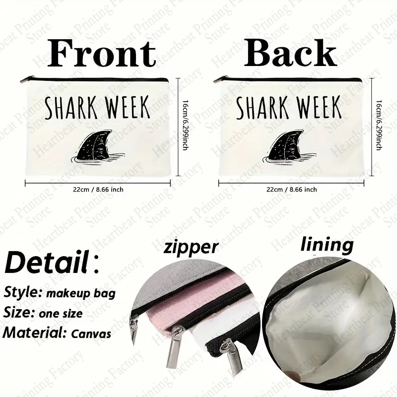 Shark Gifts for Women Makeup Bag Shark-Week Cosmetic Bag Gift for Shark Lover Birthday Friends Bags Pencil Case Women Purse