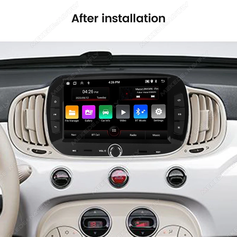 IPS Screen Wireless Carplay Android Auto For FIAT 500 2016 2017 2018 2019 Car Radio Stereo Multimedia Player Navigation BT 2Din