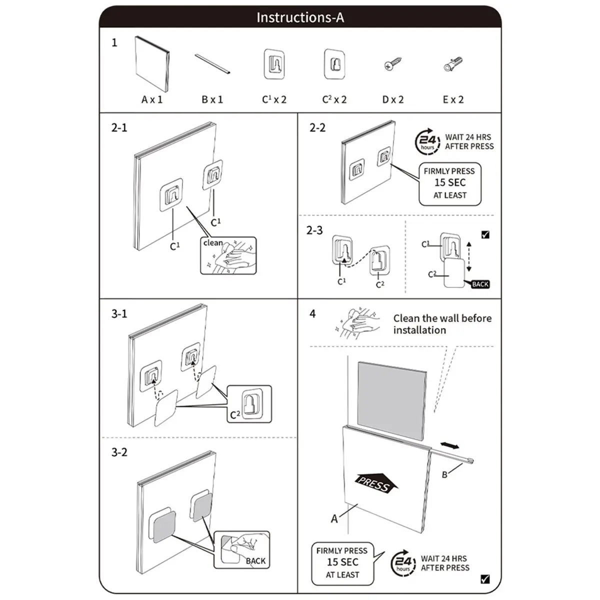 B21B Vinyl Record Frame Display Case for 7 Inch Single Record , Clear Acrylic Wall Mount Album Frame Box for 7 Inch Records