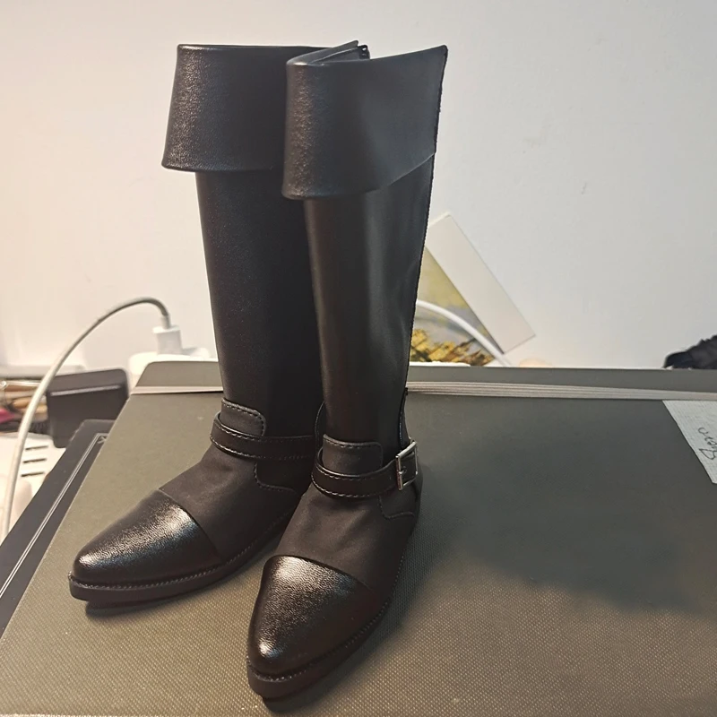 

D04-A122 children handmade toy 1/3 Doll BJD/SD doll Accessories black nubuck leather boots 1pair