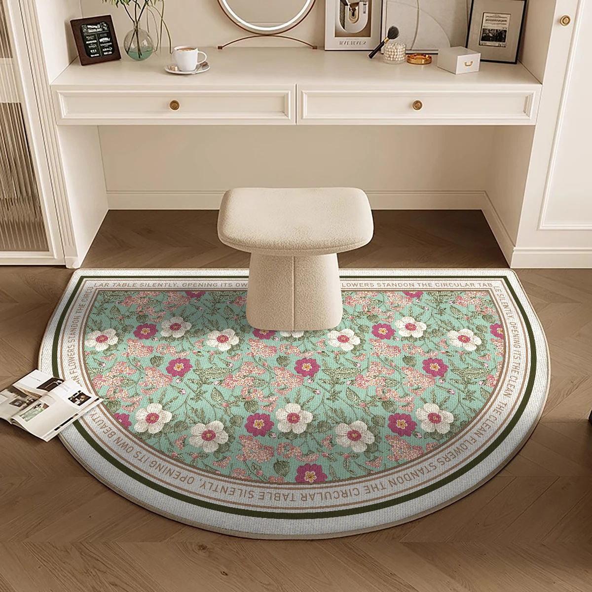 VIKAMA Badezimmer-Küchenteppich, halbrund, weicher Teppich, Schlafzimmer, Anti-Verlust-Bodenmatte, Wohnzimmer, Nachttisch, Eingangsbereich, Bodenmatte