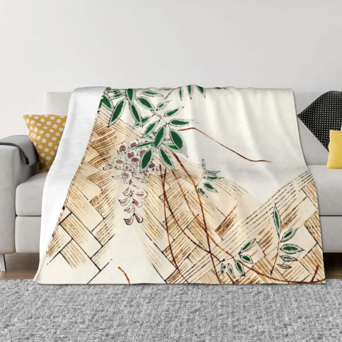 

Wisteria illustration -Watanabe Seitei - Japanese art Throw Blanket Luxury Luxury Thicken funny gift Quilt Blankets