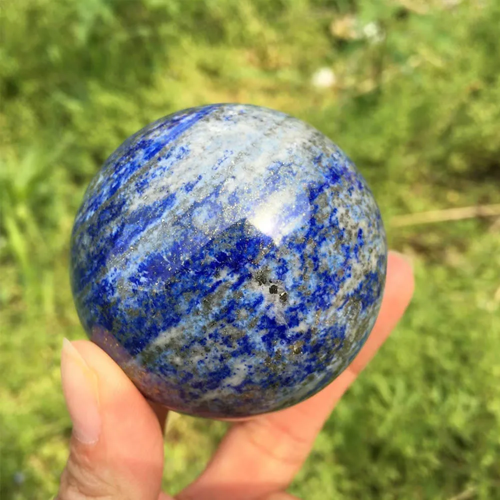 Natural lapis lazuli sphere quartz minerals healing crystals ball fine feng shui home decoration