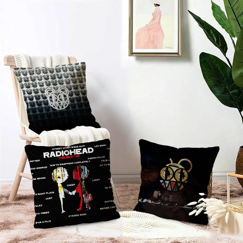 Classic R-Radiohead Rap Band Pillow Covers Cartoon Sofa Decorative Home Double-sided Printing Short Plush Cute Cushion Cover