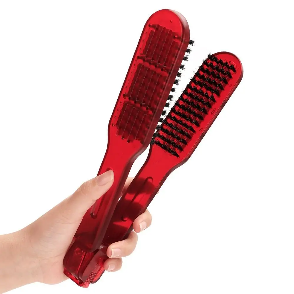 

Multifunctional Double Sided V Brush Anti-Static Hair Care Hairdressing Clamp Comb Durable Hair Straightener Straightening Comb