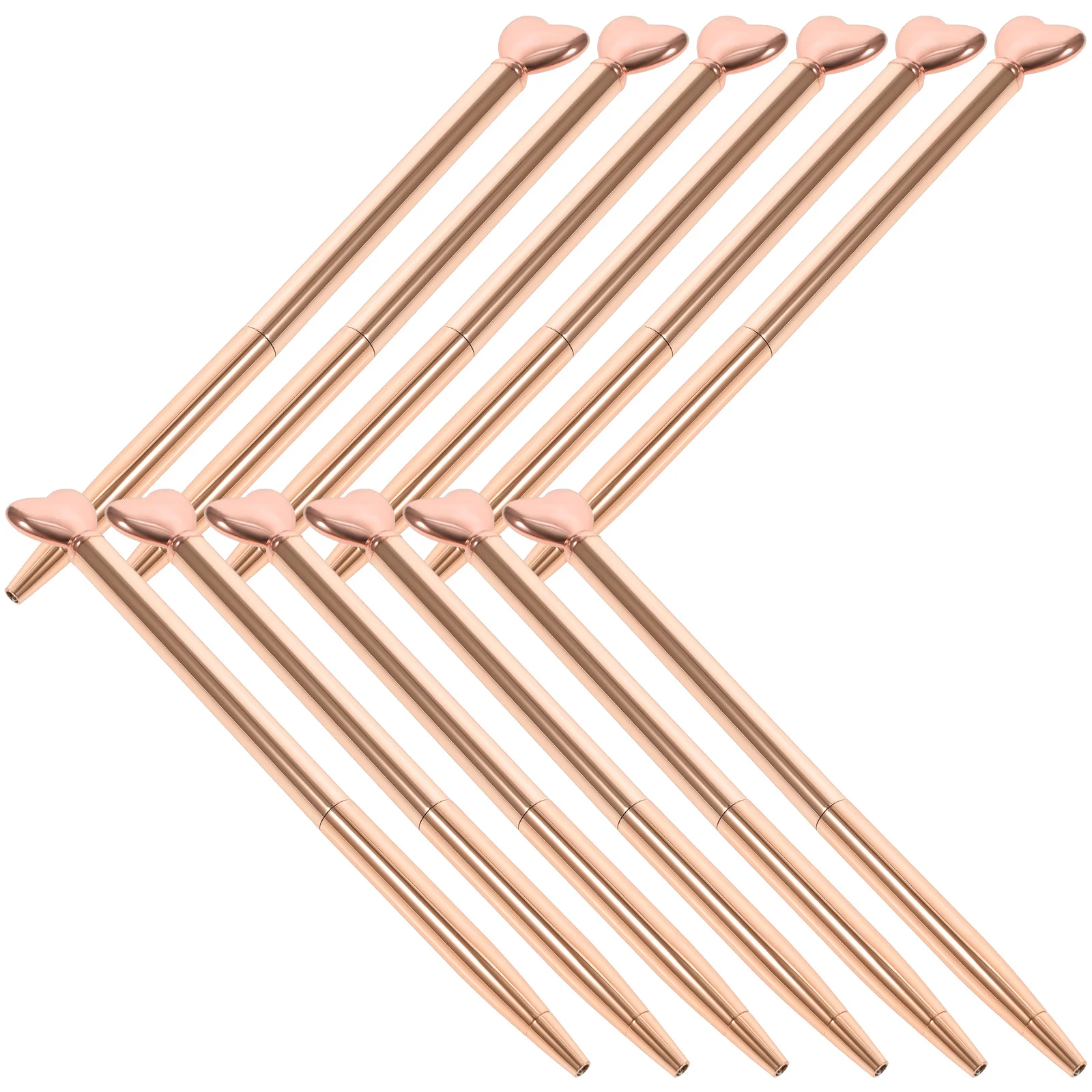 

12Pcs Metal Heart Headed Ballpoint Pen Smooth Writing Tool Portable Household Student Creative Ergonomic Multi-Function