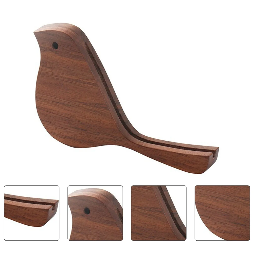 Bird Calendar Holder Desk Display Stand Wooden Message Decorate Postcard Base Crafts Walnut Meeting Room Decoration