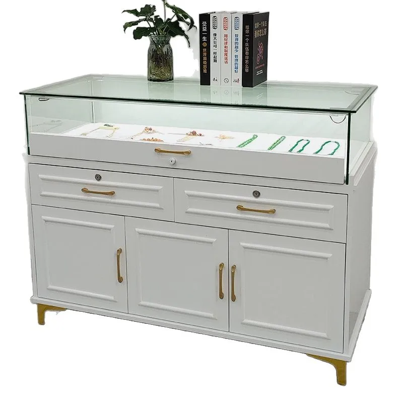 Jewelry cabinet Glass transparent display cabinet Pull jewelry display cabinet
