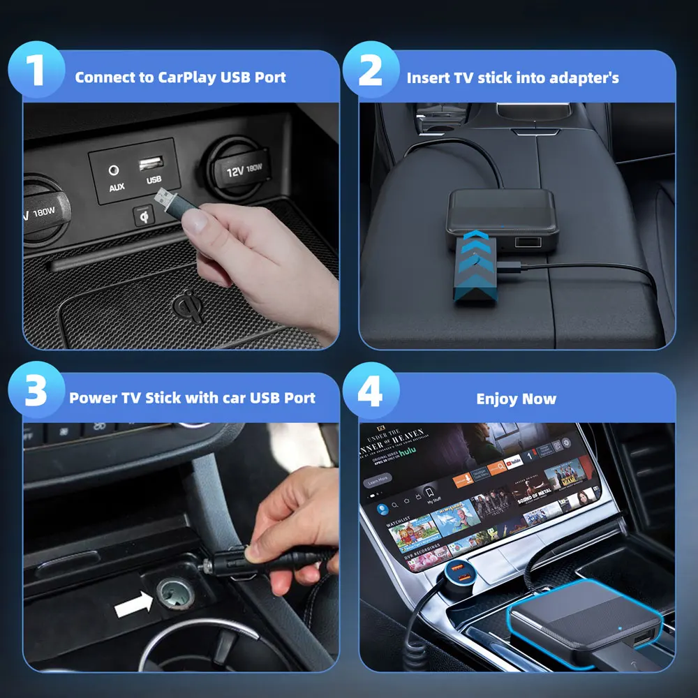 OTTOCAST Car TV Mate Converter for Fire Google TV Stick to OEM Wired CarPlay Car for Watch TV Video Car Accessories