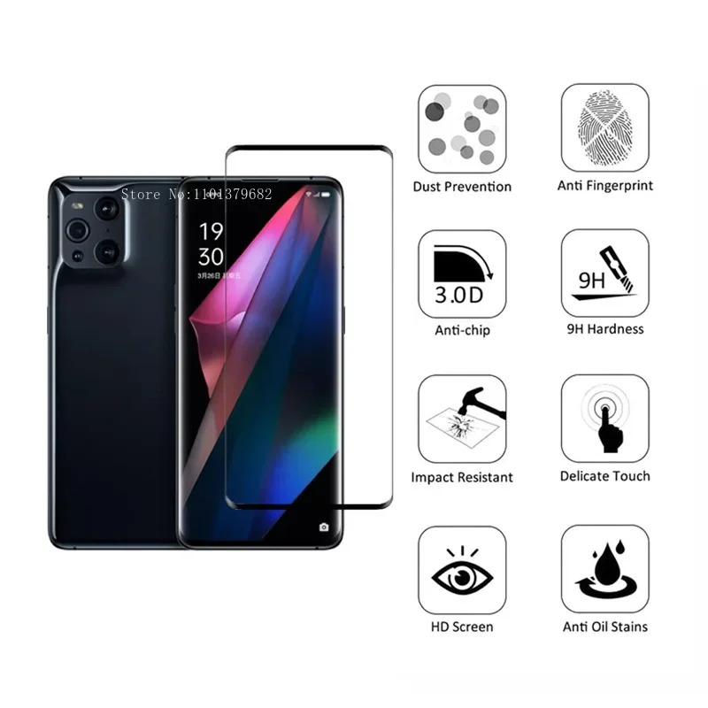 Tempered Glass Screen Protector For OPPO Find X7  X6 X5 X3 Pro Reno 5 5G 4 Pro A94 A93 A92 A53 Glass Film and Lens Protector