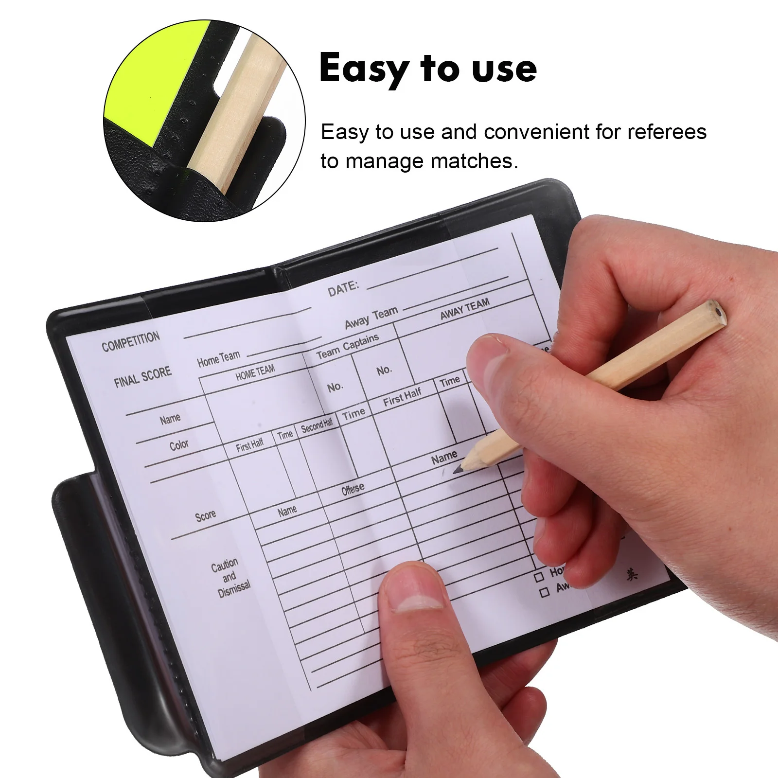 1 مجموعة الأحمر الأصفر بطاقات الحكم كيت مع صافرة كتاب النتائج المحمولة بولي كلوريد الفينيل لكرة القدم الرياضة المنافسة أدوات الحكم فريق