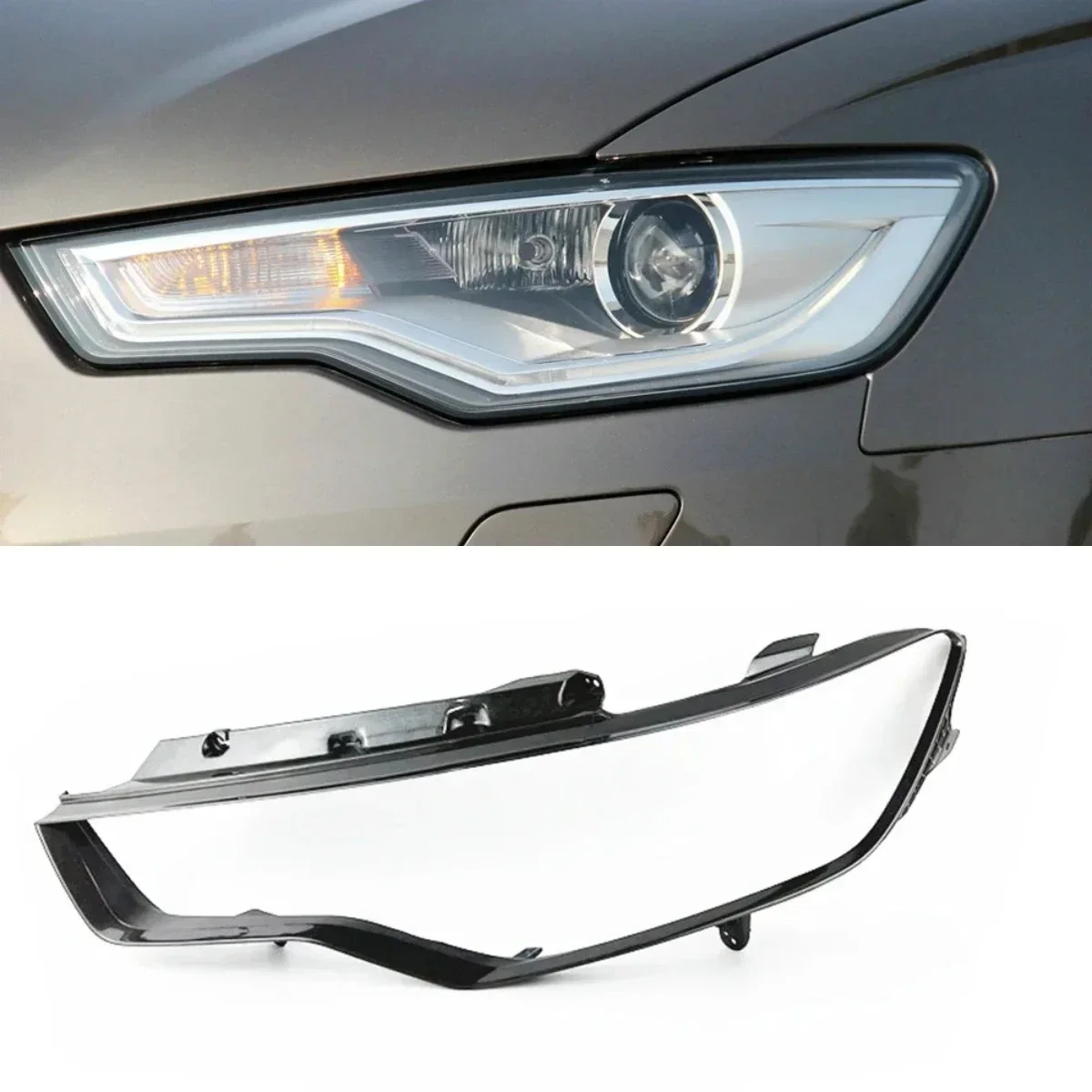 

For Audi A6L C7 Headlights Shell Transparent Lampshdade Headlamp Cover Lamp Shade Plexiglass Replace Original Lens 2012 - 2015