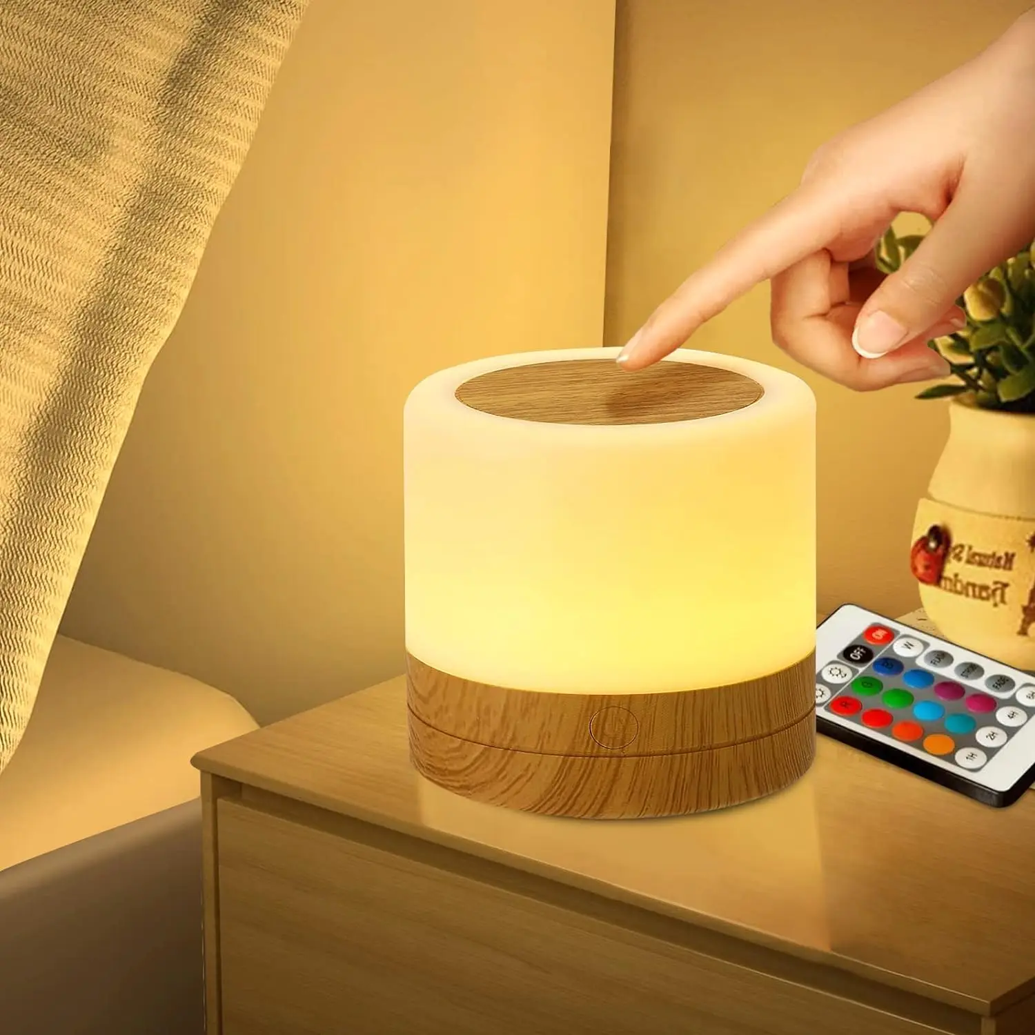 Dimmable touch night light remote control 13 colors, childrens bedside lamp, desk lamp with timer function