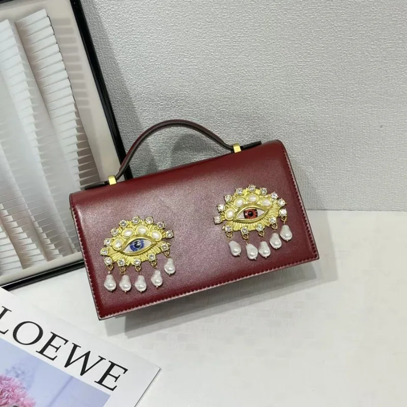 High Quality Leather Women's Messenger Bag Shoulder Crossbody Handbag By Famous Designer Luxury Brand Trendy